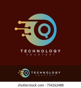 technology initial Letter Q Logo design