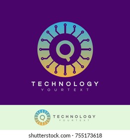 technology initial Letter Q Logo design