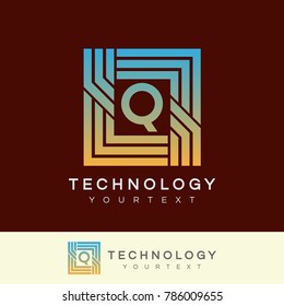 technology initial Letter Q Logo design