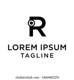 technology initial Letter R Logo design template