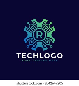 Technology Initial Letter R Logo Design Template Element.
