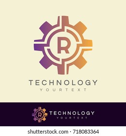 technology initial Letter R Logo design