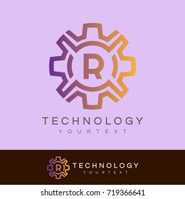 technology initial Letter R Logo design