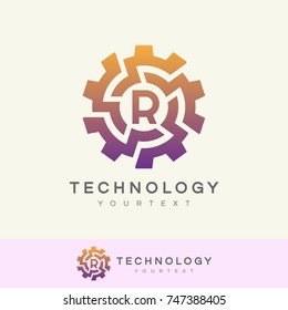 technology initial Letter R Logo design
