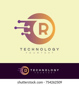 technology initial Letter R Logo design