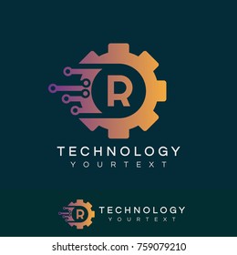 technology initial Letter R Logo design