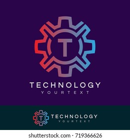 technology initial Letter T Logo design