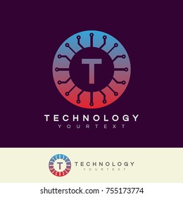technology initial Letter T Logo design