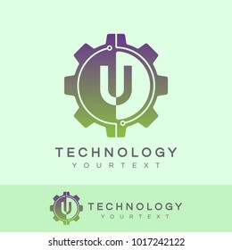 technology initial Letter U Logo design