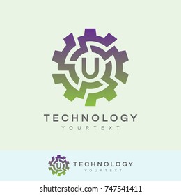 technology initial Letter U Logo design
