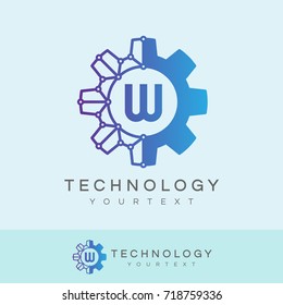 technology initial Letter W Logo design