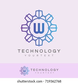 technology initial Letter W Logo design