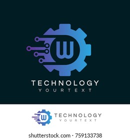 technology initial Letter W Logo design