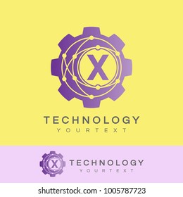 technology initial Letter X Logo design