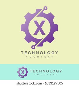 technology initial Letter X Logo design