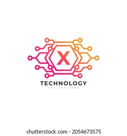 Technology Initial Letter X Logo Design Template Element.