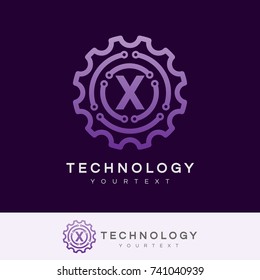 technology initial Letter X Logo design