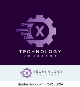 technology initial Letter X Logo design