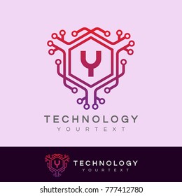 technology initial Letter Y Logo design
