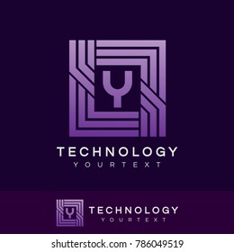 technology initial Letter Y Logo design