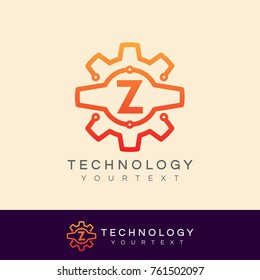 technology initial Letter Z Logo design