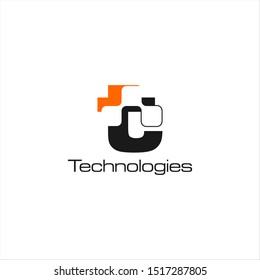 technology initial, simple letter T logo design