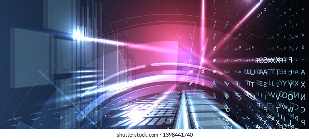 Technology innovation background, idea of global business solution