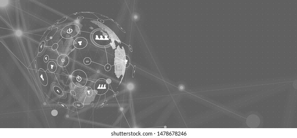 Technology innovation background, idea of global business solution