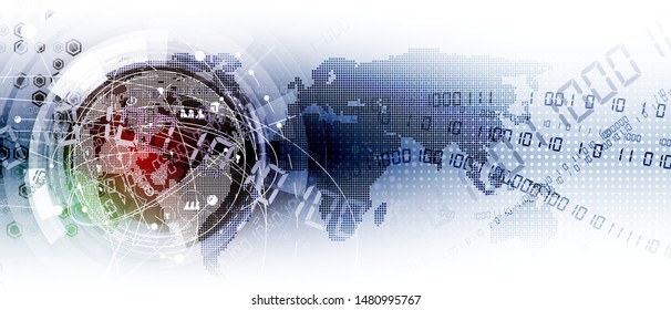 Technology innovation background, idea of global business solution