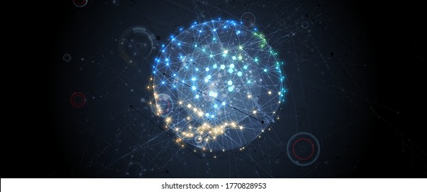 Technology innovation background, idea of global cyber business solution