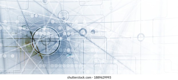 Technologie-Innovationshintergrund, Idee für globale Unternehmenslösung