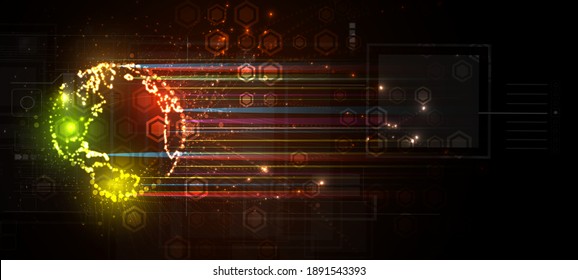 Technology innovation background, idea of global business solution