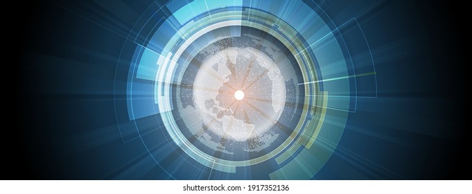 Technology innovation background, idea of global business solution