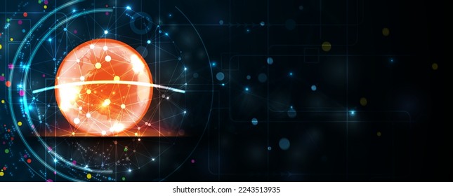 Technology innovation background, idea of global business solution