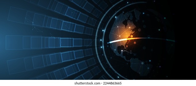 Technology innovation background, idea of global business solution