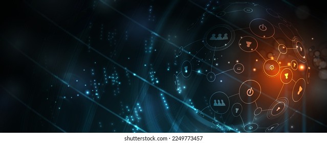 Technology innovation background, idea of global business solution