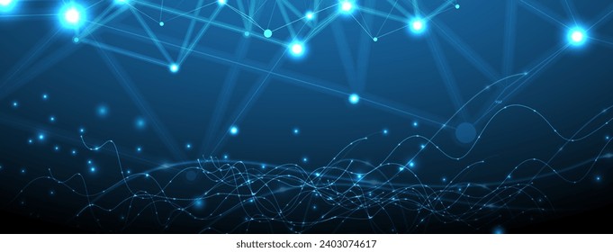 Technology innovation background, idea of global business solution. Vector Art
