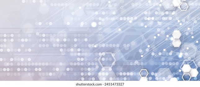 Technology innovation background, idea of global business solution. Vector art.