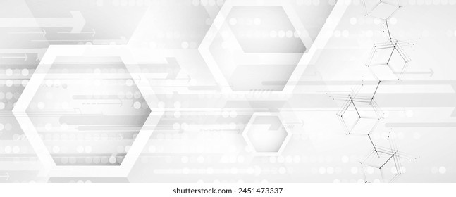 Technology innovation background, idea of global business solution. Vector art.