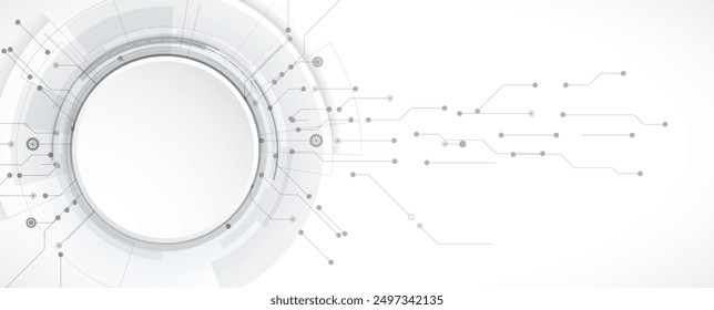 Technology innovation background, idea of global business solution. Vector art.