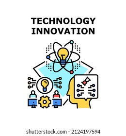 Technology innovation business data. digital network. modern computer. energy web. future tech vector concept color illustration