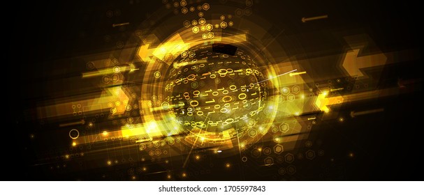 Technology innovation cyber  background, idea of global business solution