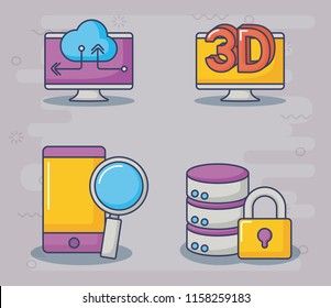 Technology and innovation design icon vector ilustration
