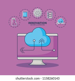 Technology and innovation design icon vector ilustration