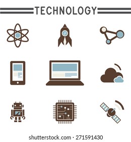 Technology Innovation Electronics Motivation Icons Concept