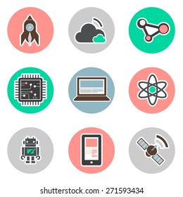 Technology Innovation Electronics Motivation Icons Concept