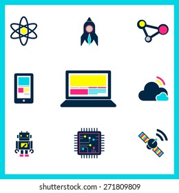 Technology Innovation Electronics Motivation Icons Concept