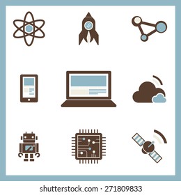 Technology Innovation Electronics Motivation Icons Concept