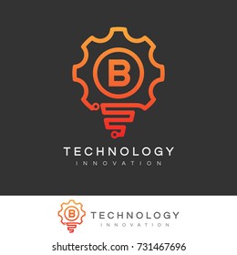 technology innovation initial Letter B Logo design