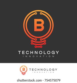technology innovation initial Letter B Logo design
